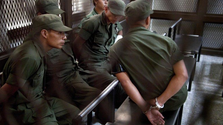 Detained soldiers await hearing in Guatemala City