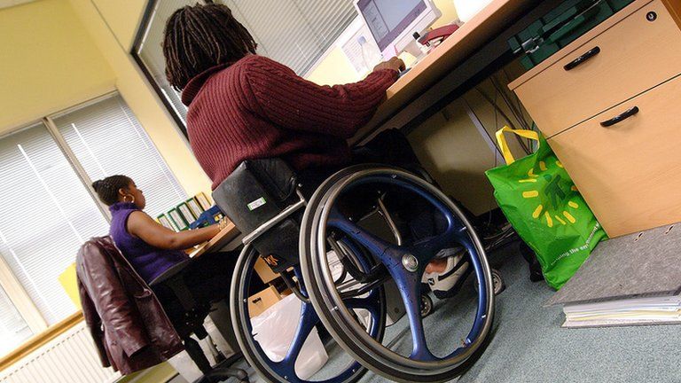 Man with disabilities at work