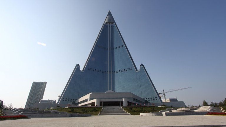 The 105-storey pyramid that is Pyongyang's Ryugyong Hotel