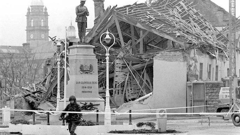 Enniskillen in the aftermath of the Poppy Day bombing