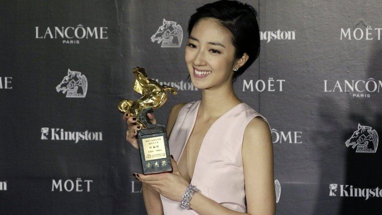 Taiwanese actress Gwei Lun-Mei celebrates winning Best Leading Actress
