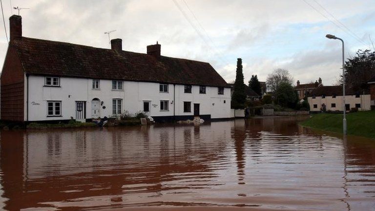 Floods in Ruishton, near Taunton