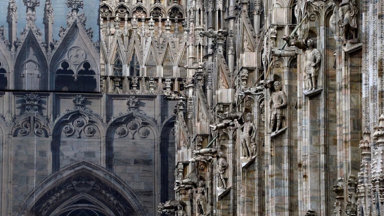 Detail of Milan's cathedral, the Duomo