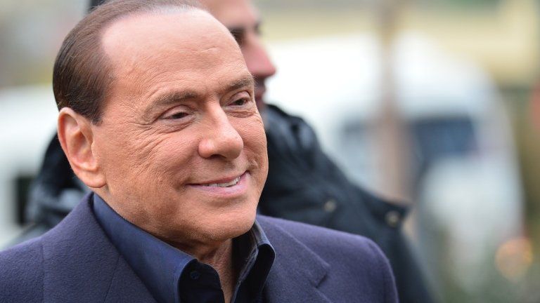 Italian former prime minister and owner of the AC Milan football team, Silvio Berlusconi at the AC Milan training grounds in Milanello on 8 December.