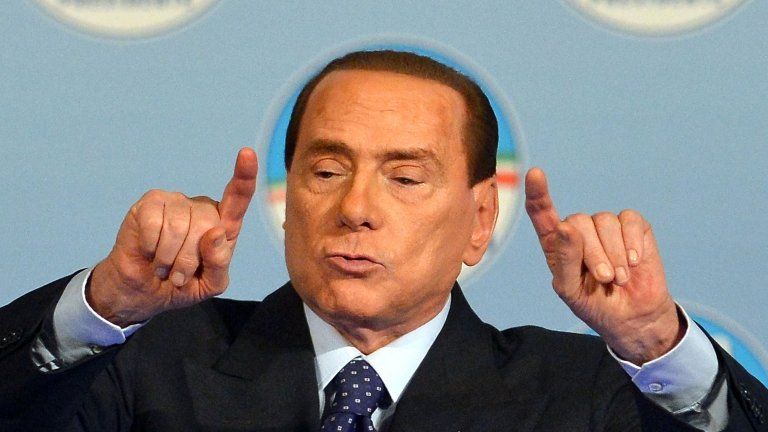 Italy's former Prime Minister Silvio Berlusconi in Rome, 25 January 2013