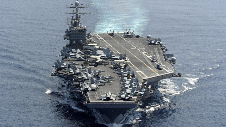 USS Abraham Lincoln transits the Indian Ocean January 2012