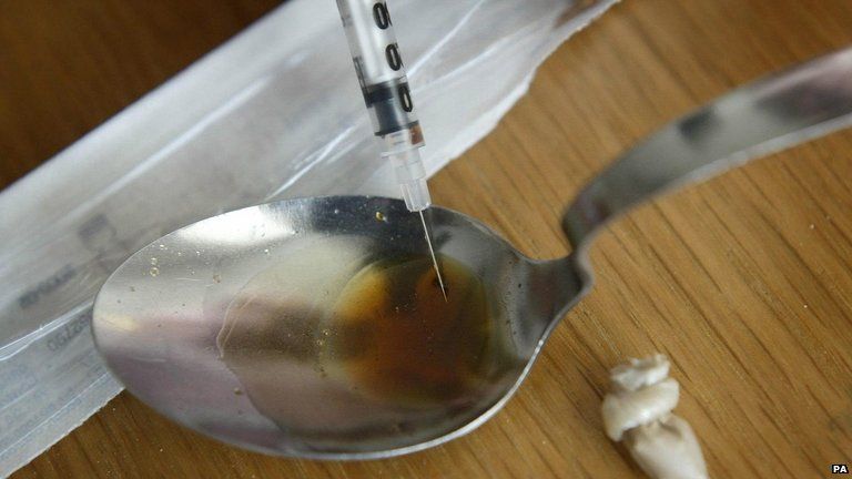 Heroin being prepared on a spoon