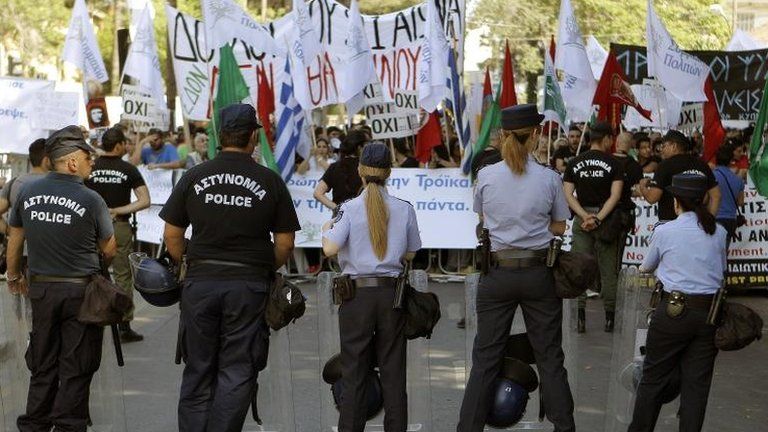 Protesters in Nicosia