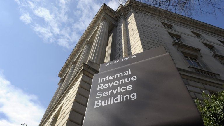 The exterior of the Internal Revenue Service building in Washington, 22 March 2013