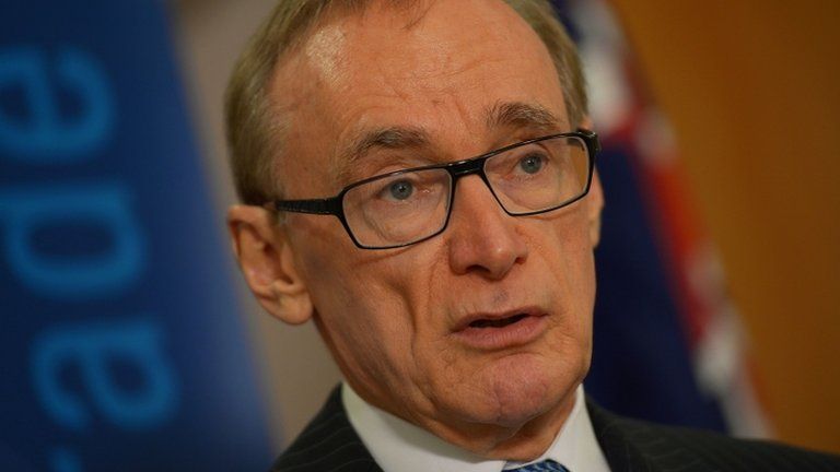 Australian Foreign Minister Bob Carr, in file image from 2 May 2013