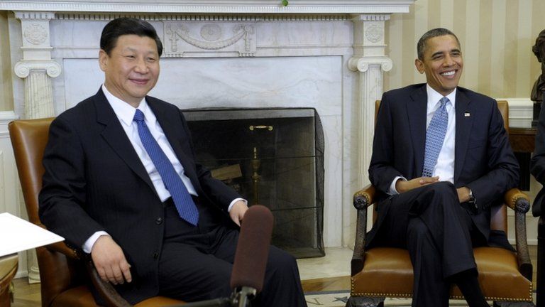 File image of Xi Jinping and Barack Obama at the White House on 14 February 2012