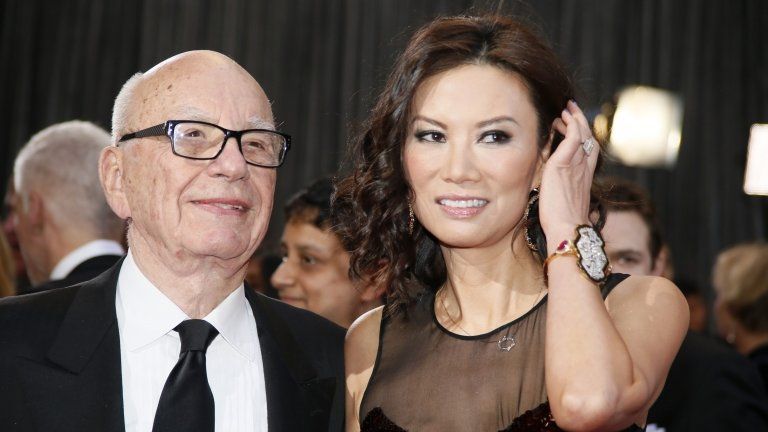 Rupert Murdoch and Wendi Deng at the Oscars in Los Angeles, California, February 2013