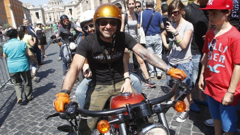 Bikers near the Vatican, 16 June