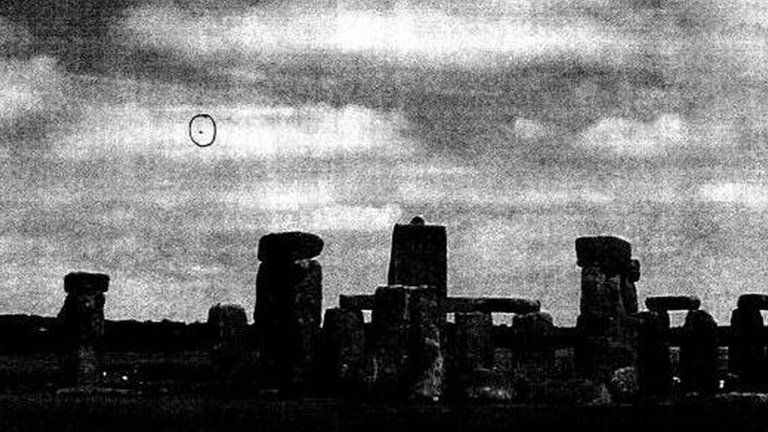 Undated handout photo issued by The National Archives of a photograph apparently showing a "UFO" by Stonehenge, Wiltshire, January 2009