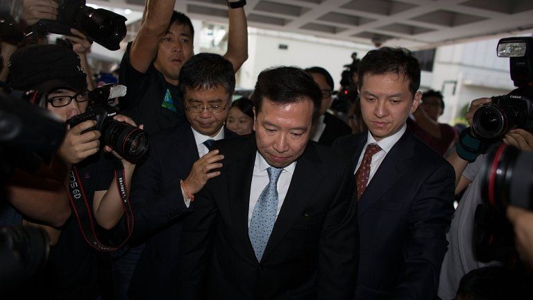 Former Feng shui practitioner Peter Chan Chun-chuen enters the High Court on July 4, 2013 in Hong Kong, China.