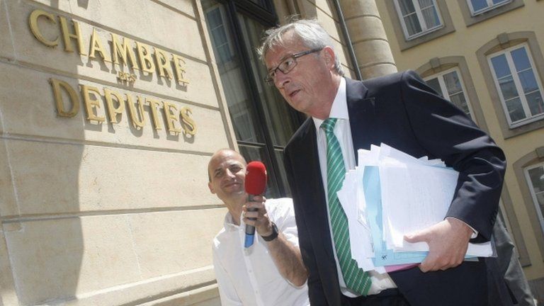 Luxembourg outgoing Prime Minister Jean-Claude Juncker outside parliament on 10 July 2013