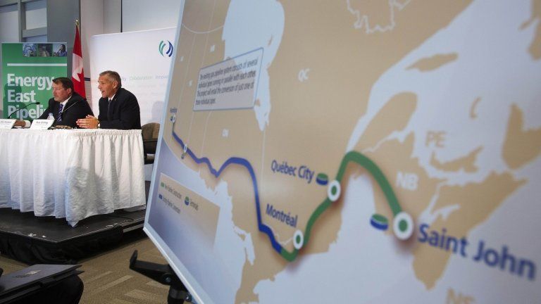 TransCanada announces its Energy East pipeline in Calgary, Alberta, on 1 August 2013