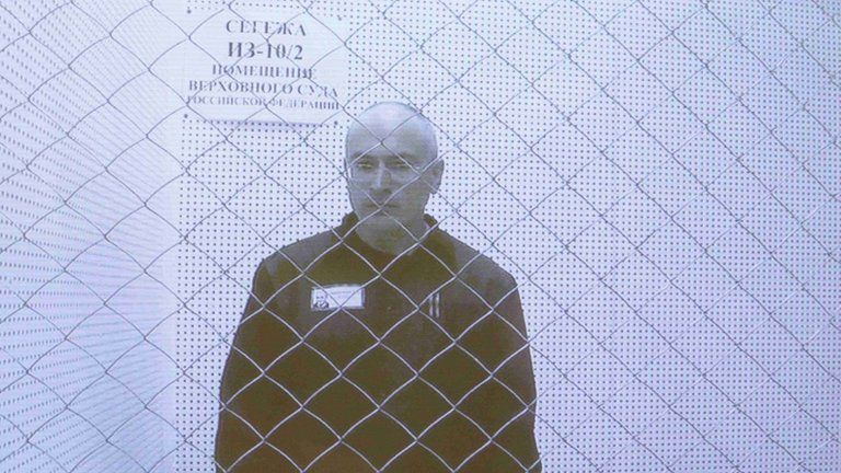 Mikhail Khodorkovsky appears by video link at his appeal hearing in Moscow, 6 August