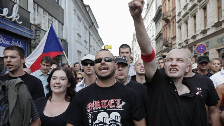 Far-right activists in Plzen. 24 Aug 2013