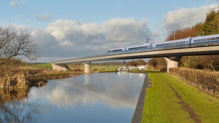 Part of the proposed route for the HS2 high speed rail scheme