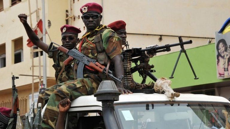 Seleka fighters in the capital Bangui. March 2013