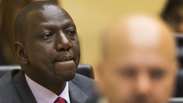 Kenya"s Deputy President William Ruto reacts as he sits in the courtroom before their trial at the International Criminal Court (ICC) in The Hague on September 10, 2013.