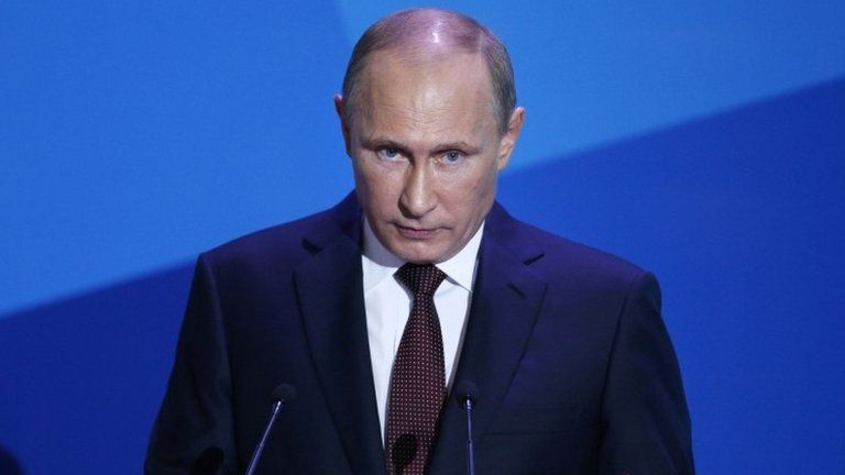 Russian President Vladimir Putin speaking in Valdai, Russia, 19 September