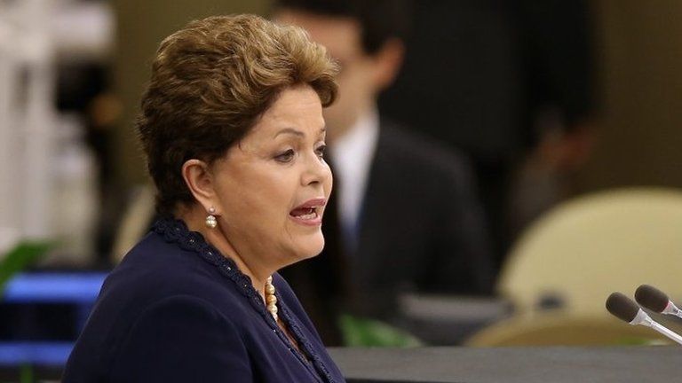 President of Brazil Dilma Roussef addresses the 68th Session of the United Nations General Assembly on 24 September, 2013