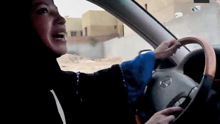 A Saudi woman driving as part of a campaign against the ban on women drivers in 2011