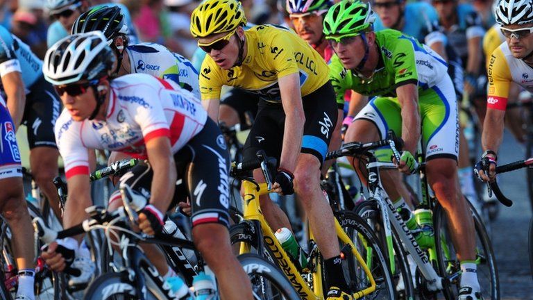 Chris Froome in the peloton at the Tour de France