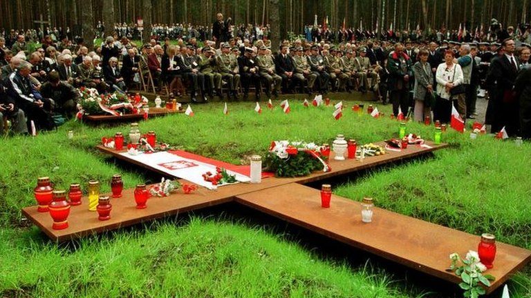 A memorial ceremony on the site of the mass graves in Katyn. File photo