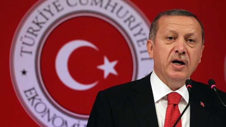 The Turkish Prime Minister, Recep Tayyip Erdogan