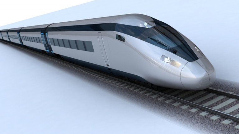 Artwork of possible HS2 train design