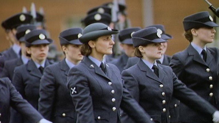 RAF servicemen and women on parade