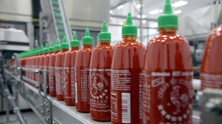 Sriracha chili sauce is produced at the Huy Fong Foods factory in Irwindale, California, on 29 October 2013
