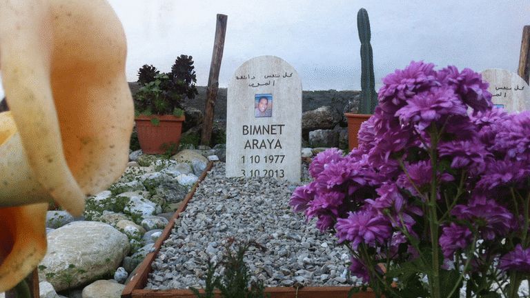 The grave of Lampedusa shipwreck victim Bimnet Araya