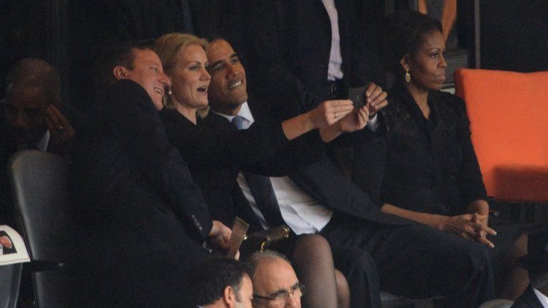 David Cameron, Barack Obama, Helle Thorning-Schmidt and Michelle Obama