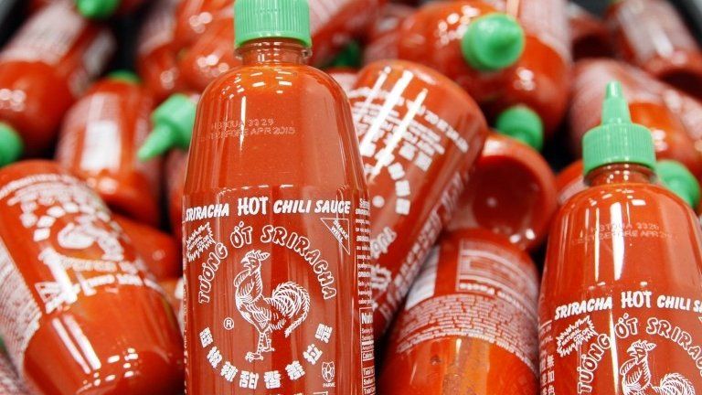 Bottles of Sriracha Chili Sauce