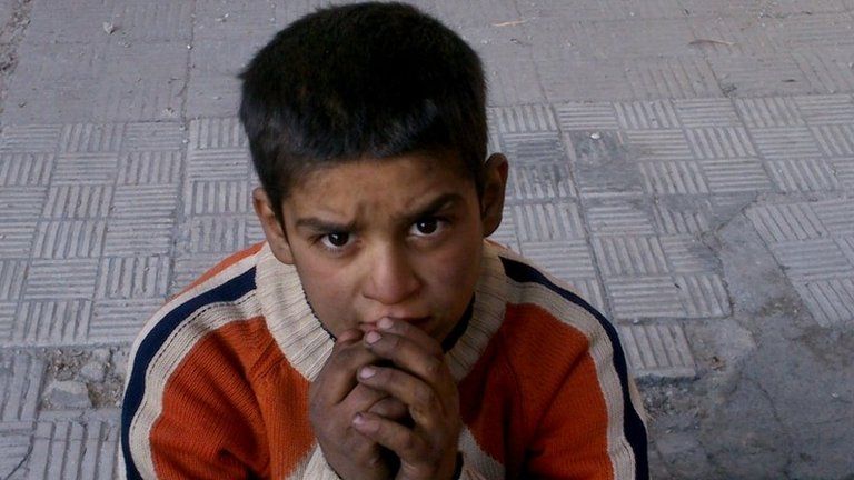 Child in Yarmouk camp (photo provided by activists)