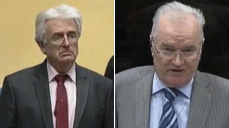 Radovan Karadzic (L) and Ratko Mladic, 28 Jan