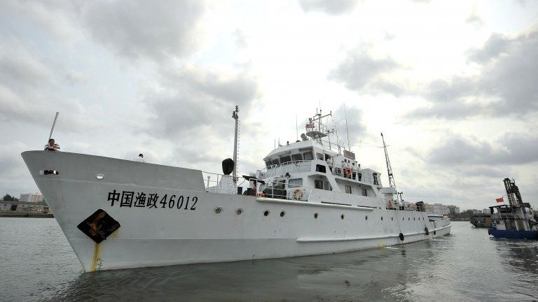 Chinese fishery ship about to patrol waters off Paracel Islands and Scarborough Shoal in South China Sea. March 2013