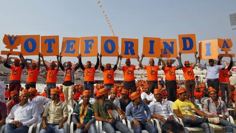 A BJP rally in Ahmedabad, India