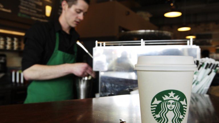 A barista appeared at a Starbucks in Seattle, Washington, on 27 April 2012