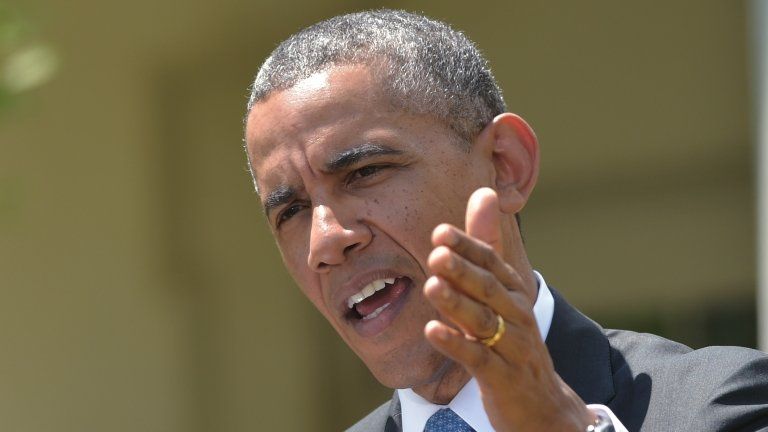 US President Barack Obama appeared in Washington DC on 2 May 2014