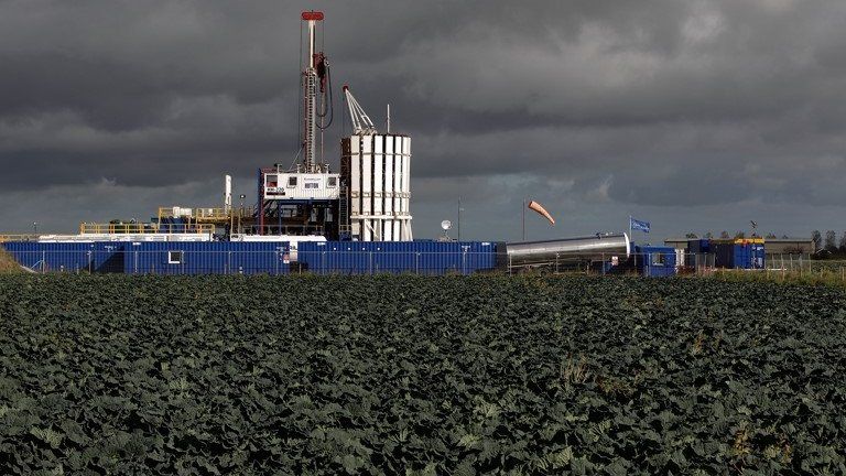 General views of the Cuadrilla shale fracking facility on October 7, 2012 in Preston, Lancashire.