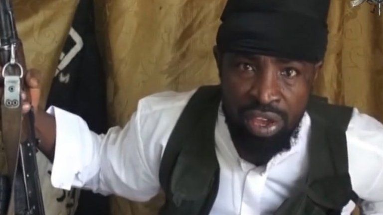 A screengrab taken on 24 March 2014 from a video obtained by AFP showing Boko Haram leader Abubakar Shekau