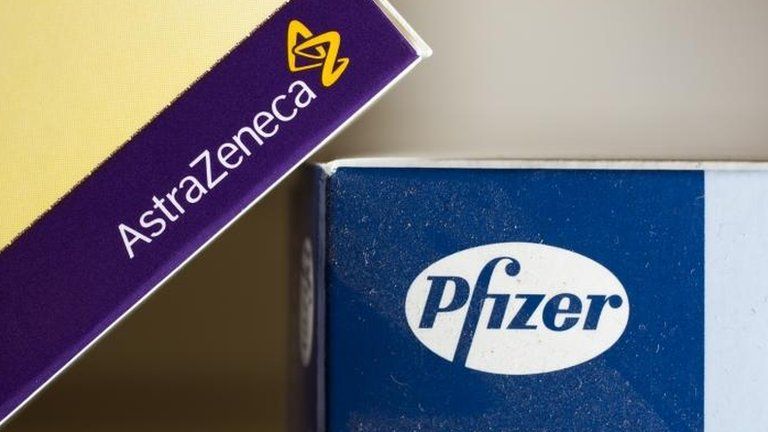 AstraZeneca and Pfizer logos
