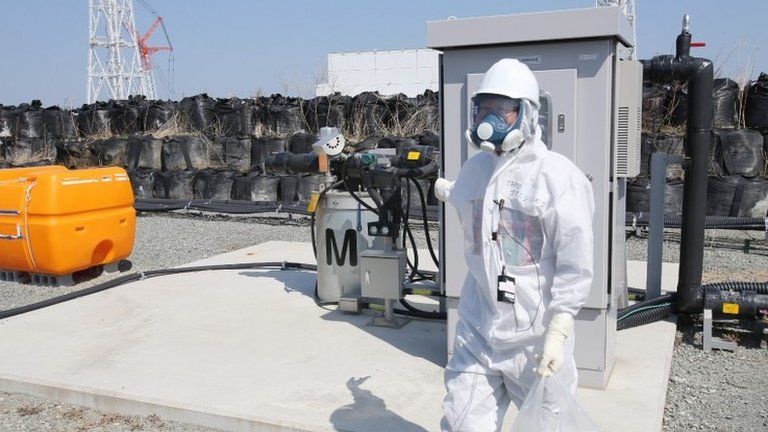 This picture taken on 9 April 2014 shows a facility to pump up underground water at the Tokyo Electric Power Co (Tepco) Fukushima Dai-ichi nuclear power plant at Okuma town in Fukushima prefecture