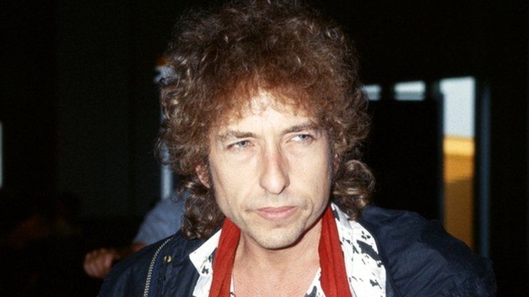 Portrait of Bob Dylan in London in October 1986
