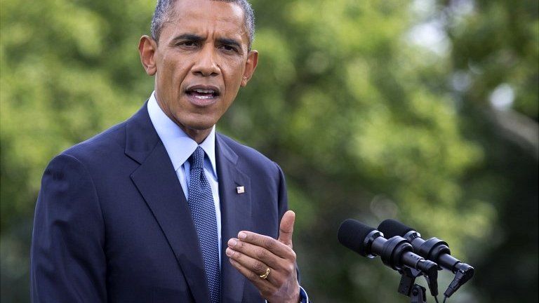 US President Barack Obama speaks to press at the White House - 29 July 2014